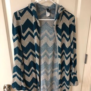 Chevron open cardigan
